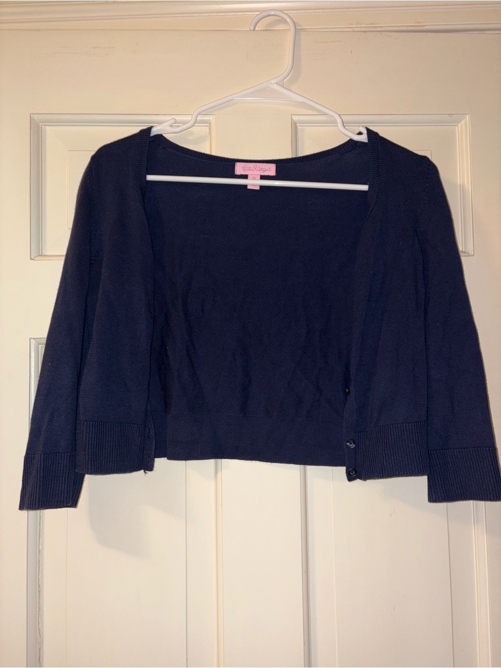 Lilly Pulitzer Navy Quarter Length Cropped Cardigan